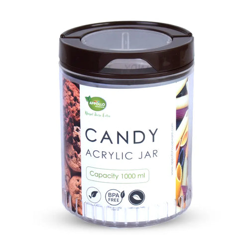 Candy Acrylic Jar L 1000ml Brown Candy Acrylic Jar L 1000ml Brown