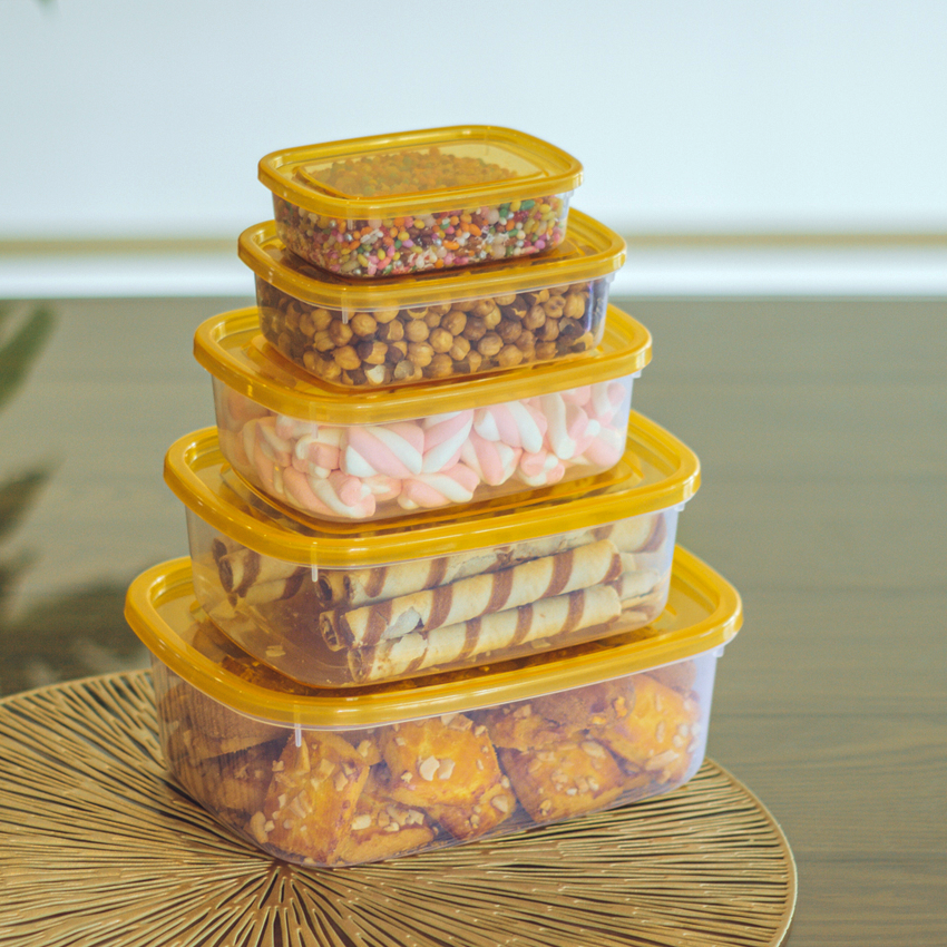Crisper Food Container Pack of 5 With Foods