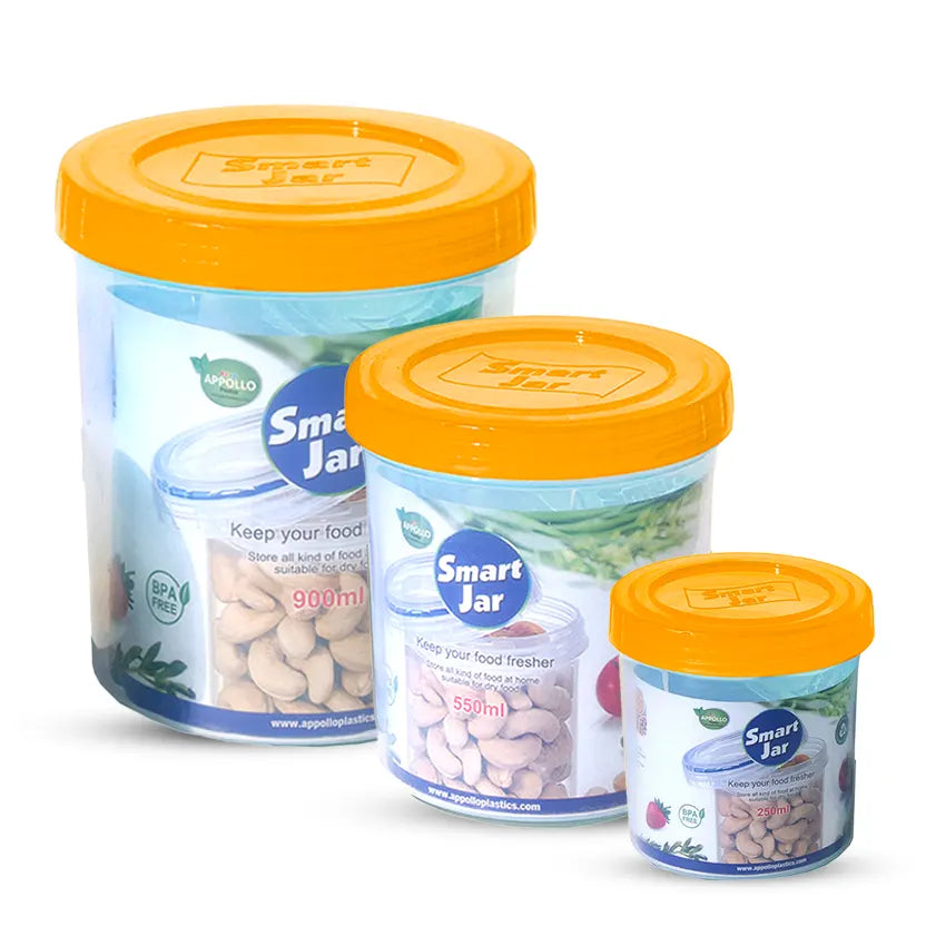 Smart Jar 3pcs Set Small/Medium/Large in Orange
