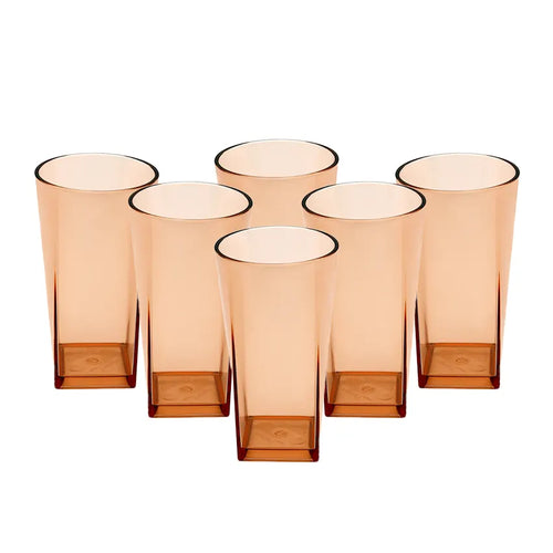 Party Acrylic Glass Model-2 6 pcs set in Orange - 250ml Party Acrylic Glass Model-2 6 pcs set in Orange - 250ml