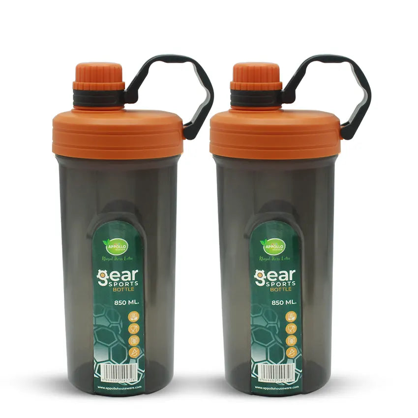 Gear Sports Water Bottle Small Pack of 2 Orange (850ml)