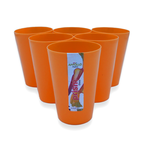 Prism Glass (Pack of 6) Model-2 in Orange Prism Glass (Pack of 6) Model-2 in Orange