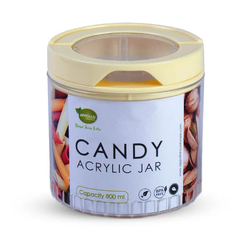Candy Acrylic Jar M 800ml Cream Candy Acrylic Jar M 800ml Cream