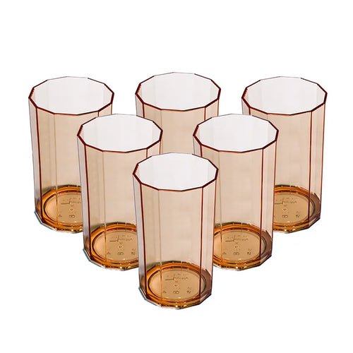 Party Acrylic Glass Model-8 6 pcs set in amber 250ml Party Acrylic Glass Model-8 6 pcs set in amber 250ml