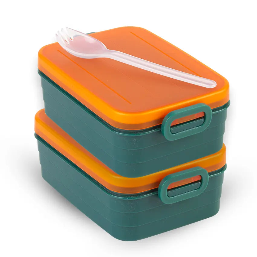 Bunny Lunch Box M-3 2 pc set - 850ml Green