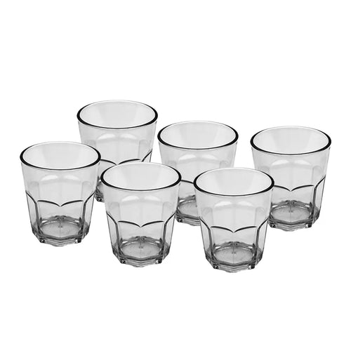 Party Acrylic Glass Model-4 6 pcs set in natural 250ml Party Acrylic Glass Model-4 6 pcs set in natural 250ml
