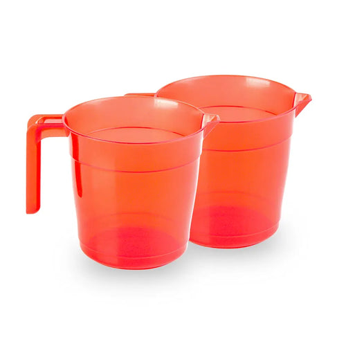 Glow Bath Mug 2 pc set 1400ML Transparent Red