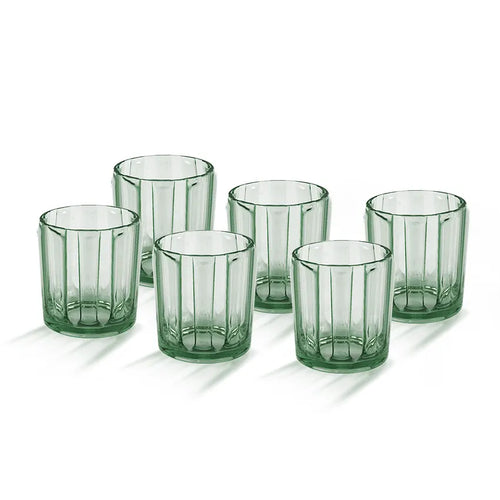Real Acrylic Glass Model-3 6pcs set in olive green 400ml Real Acrylic Glass Model-3 6pcs set in olive green 400ml