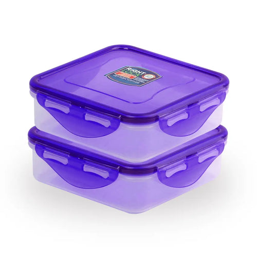 Right Lock Food Keeper 2 pcs set Small in Purple 400ml