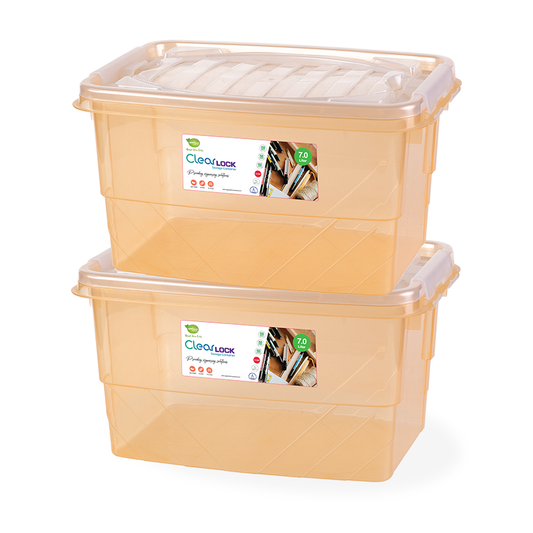 Clear Lock Storage Box 2 pc set - M 7ltr
