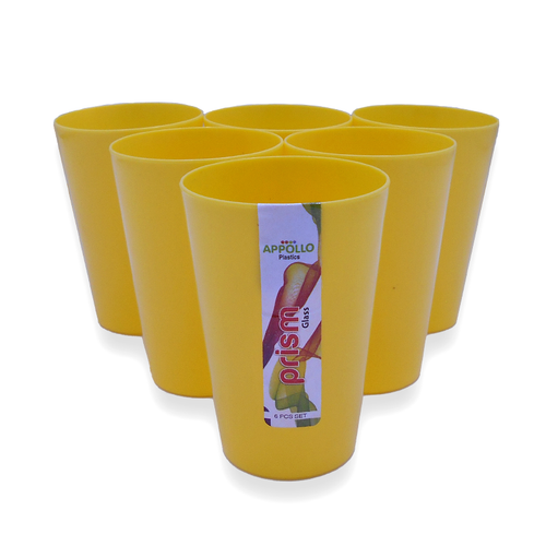 Prism Glass (Pack of 6) Model-2 in Yellow