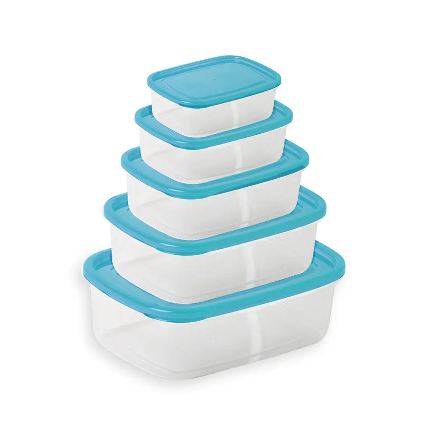 Crisper Food Container - Pack of 5 Turqoise