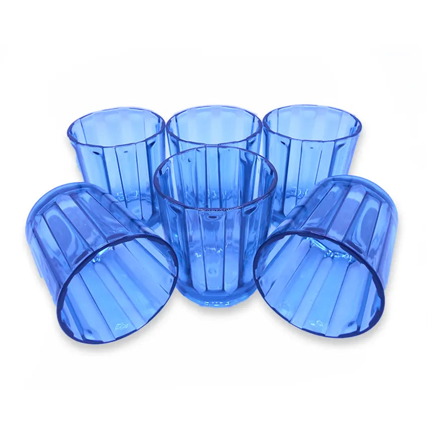 Party Acrylic Glass Model-7 6 pcs set in blue 250ml