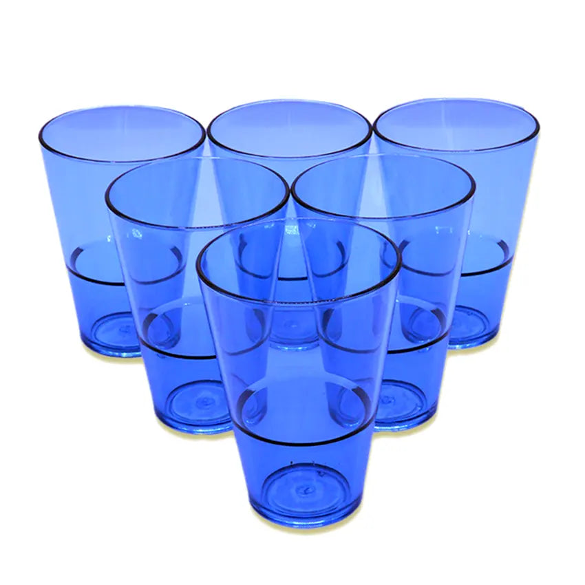 Party Acrylic Glass Model-6 6 pcs set in blue 250ml