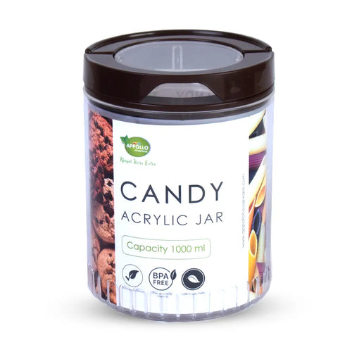 Candy Acrylic Jar L 1000ml Brown