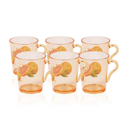 Party Acrylic Mug 6 pcs set in amber 300ml