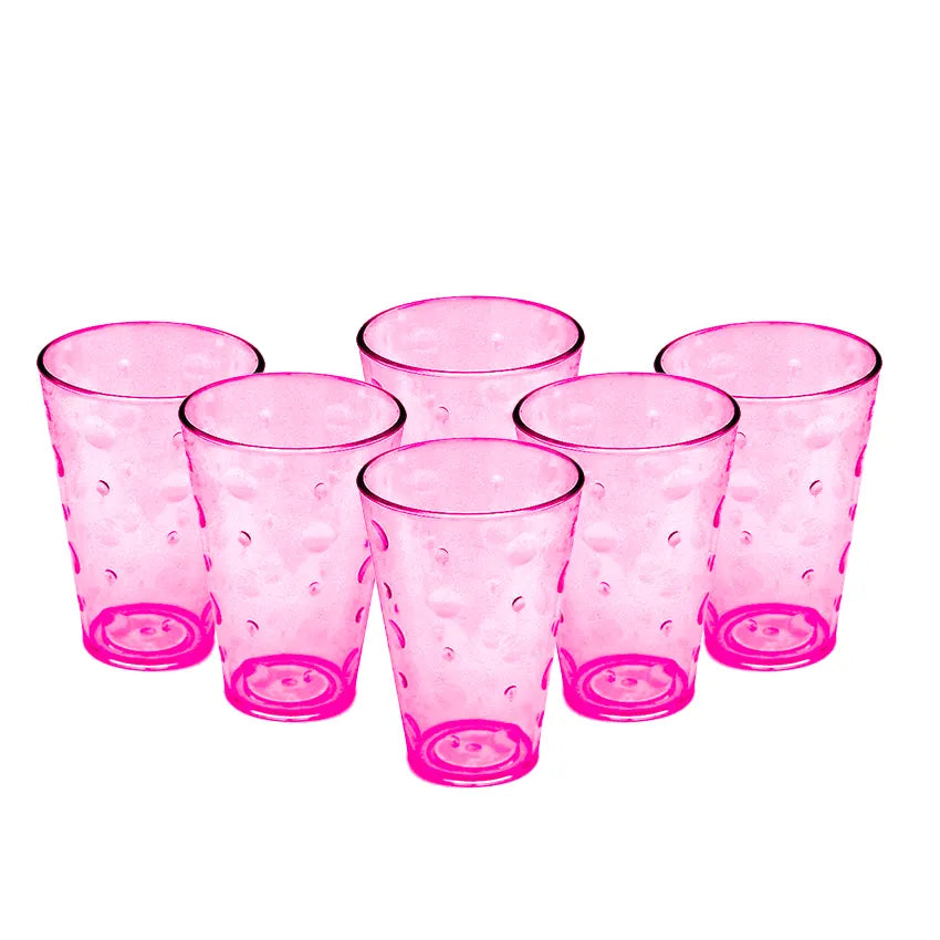 Party Acrylic Glass Model-3 6 pcs set Pink 250ml