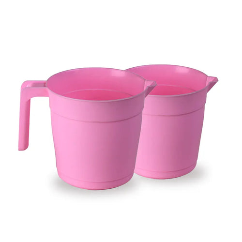 Glow Bath Mug 2 pc set 1400ML Solid Pink