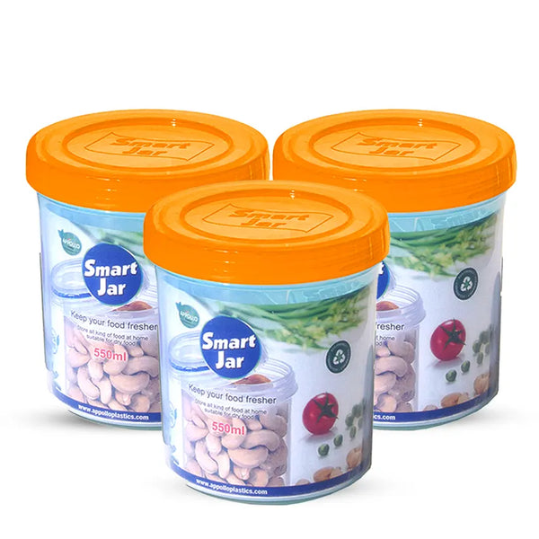 Smart Jar 3 pcs set Medium in orange 550ml