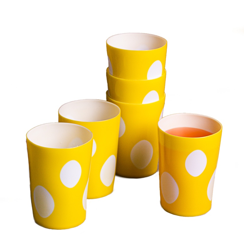 Twinkle Glass 6pcs Pack in Yellow 250ml