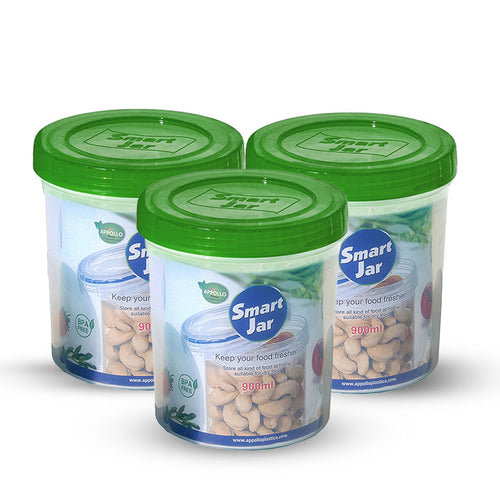 Smart Jar 3 pcs set Large in green 900ml