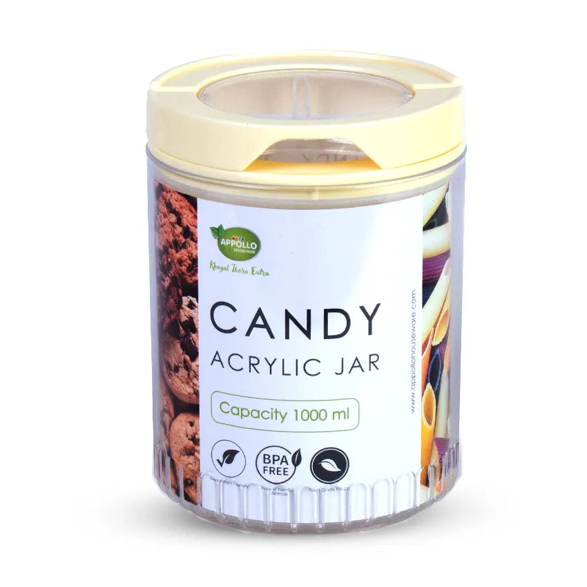 Candy Acrylic Jar L 1000ml Cream