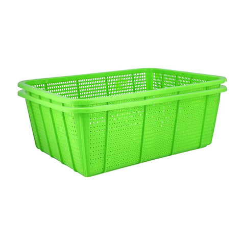 Rainbow Basket 2 pcs set Medium in Green