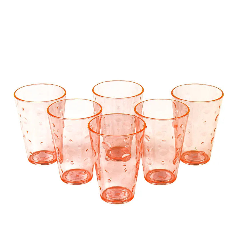 Party Acrylic Glass Model-3 6 pcs set Orange 250ml