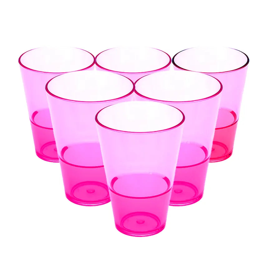 Party Acrylic Glass Model-6 6 pcs set in pink 250ml