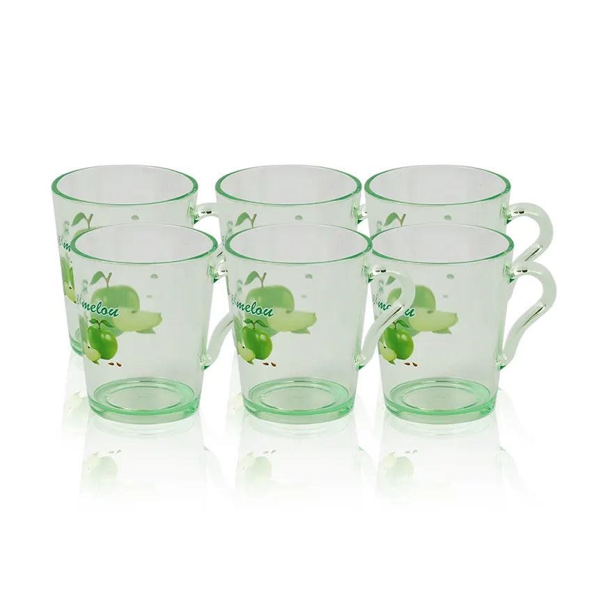 Party Acrylic Mug 6 pcs set in Olive green 300ml