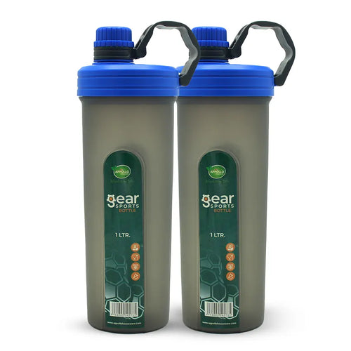 Gear Sports Water Bottle Large Pack of 2 in Blue - (1 Liter)