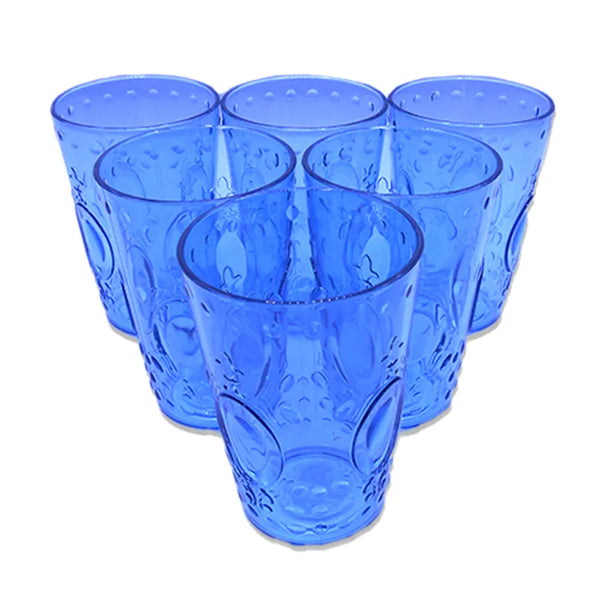 Party Acrylic Glass Model-9 6 pcs set in Blue 250ml