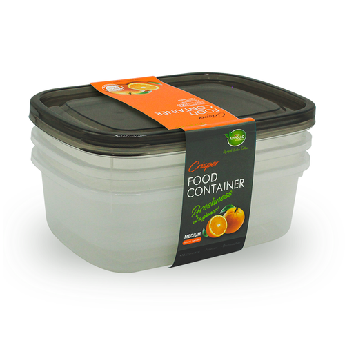 Crisper Food Container Pack of 3 Medium - (1000ml)