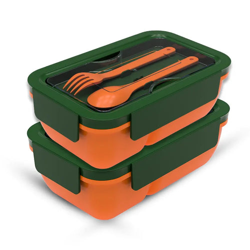Mario Lunch Box 2 pcs set Orange and green - 850ml
