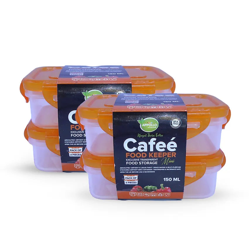 Cafee Food Keeper 4 pc set -XS 150ml Orange