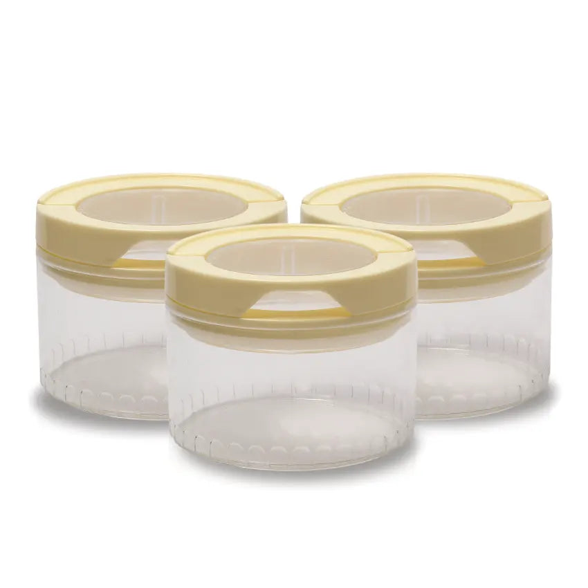 Candy Acrylic Jar S 600ml (Pack of 3) Cream
