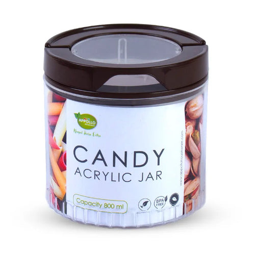 Candy Acrylic Jar M 800ml Brown