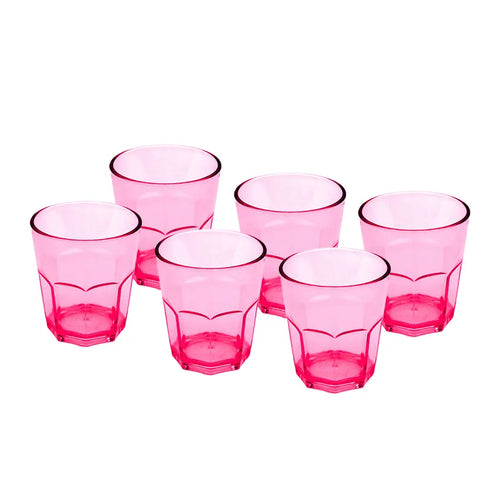 Party Acrylic Glass Model-4 6 pcs set in Pink 250ml