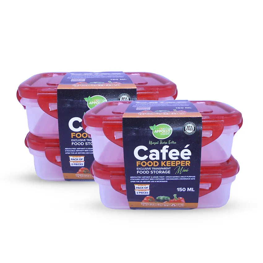Cafee Food Keeper 4 pc set -XS 150ml Red