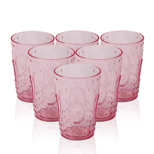Party Acrylic Glass Model-9 6 pcs set in Pink 250ml