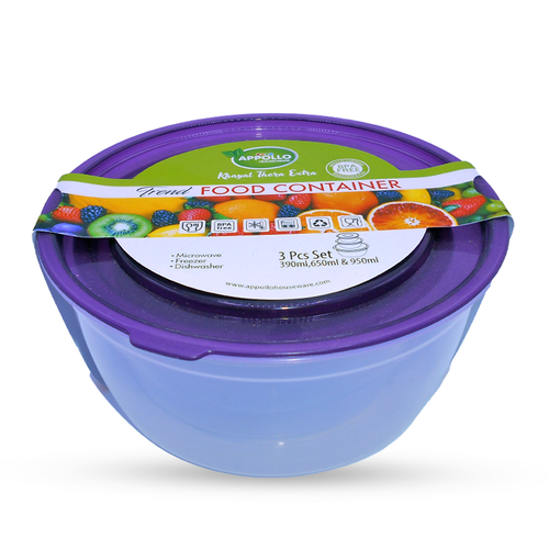 Trend Food Container 3pcs Set Large in Purple 950ml