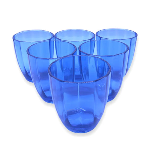 Real Acrylic Glass Model-2 6 pcs set in blue 400ml