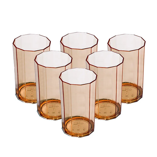Party Acrylic Glass Model-8 6 pcs set in amber 250ml