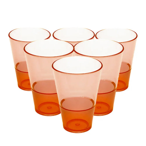 Party Acrylic Glass Model-6 6 pcs set in orange 250ml