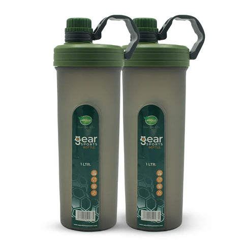 Gear Sports Water Bottle Large Pack of 2 in Green- (1 Liter)