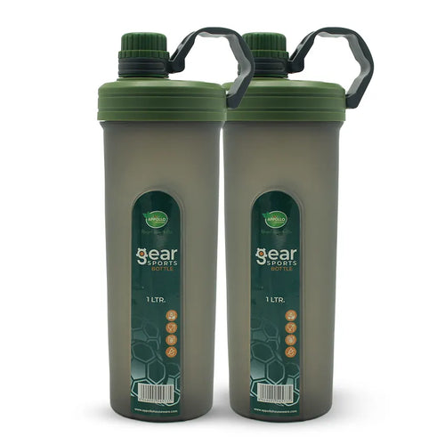 Gear Sports Water Bottle Large Pack of 2 in Green- (1 Liter)