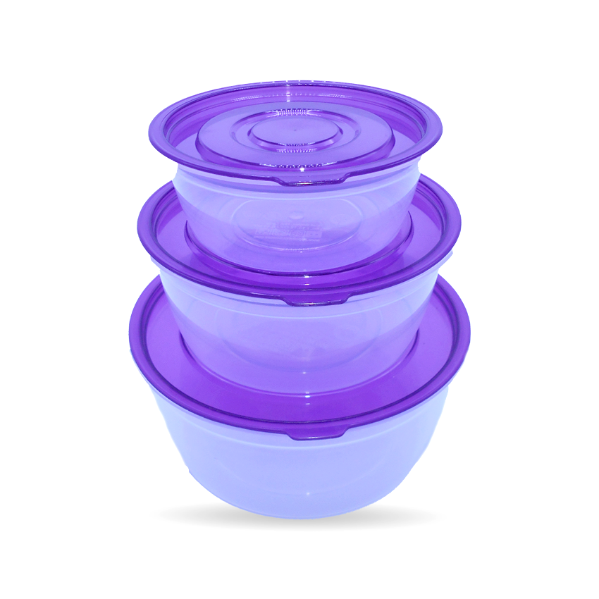 Trend Food Container 3pcs Set Small/Medium/Large in Purple