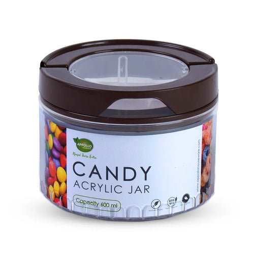 Candy Acrylic Jar S 600ml Brown