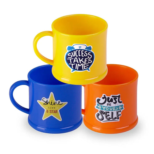 Saga Mug 3 pcs set in Yellow Orange & Green 200ml
