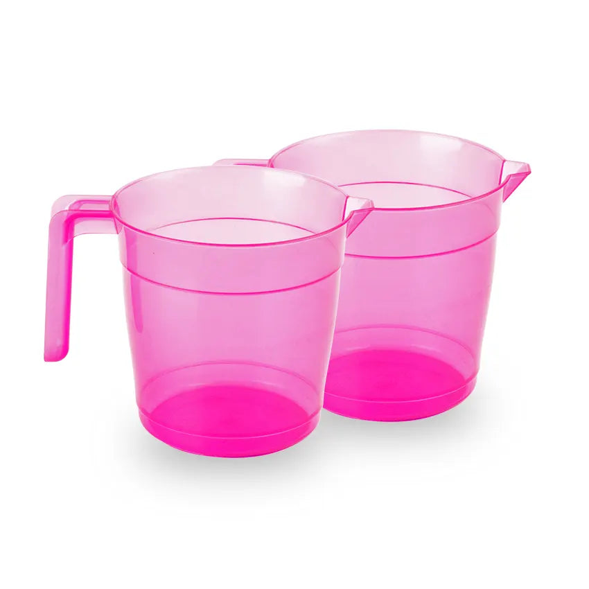 Glow Bath Mug 2 pc set 1400ML Transparent Pink